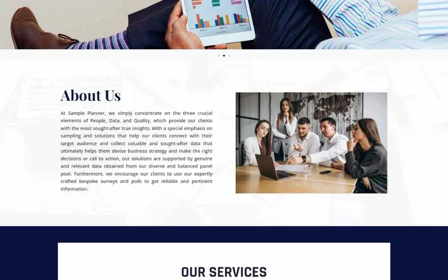 Sample Planners website